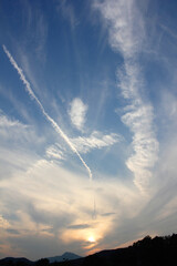 Canvas Print - vanilla sky background and chemtrail