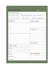  (winter) Daily Rountine planner. 