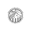 mountain and mono line logo icon  and vector  