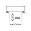 Evidence of transfer Business icon with black outline style. transfer, invoice, payment, statement, credit, salary, receipt. Vector illustration