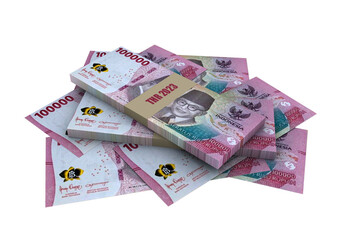 Rupiah indonesia money paper banknote thr white background