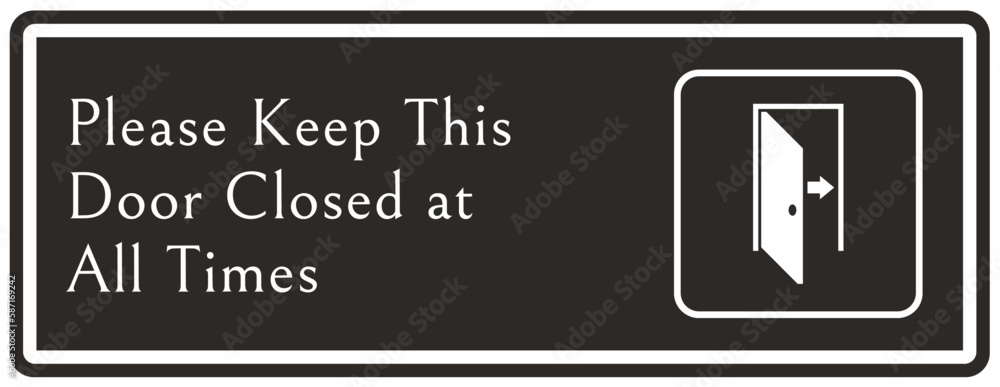 Door safety sign and labels please keep this door locked at all times