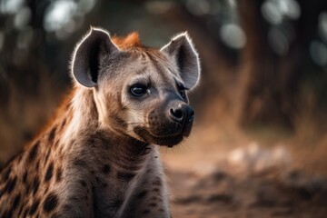 Poster - Spotted Hyena, often known as the Crocuta. Generative AI