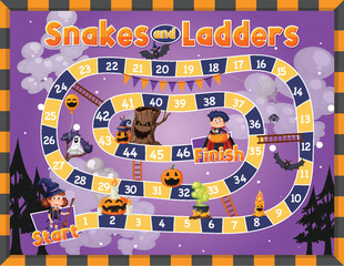 Wall Mural - Snakes and Ladders Game Template