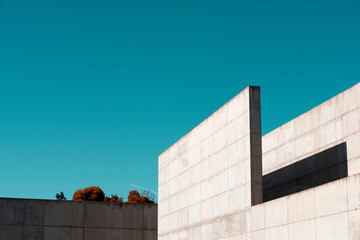 reinforced concrete structures in a public space in zaragoza, spain.