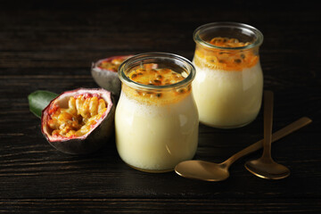 Concept of delicious food - Passion fruit mousse