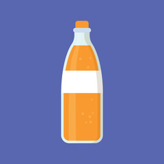 Wall Mural - Bottle of orange juice icon. Flat illustration of bottle of orange juice icon for web design