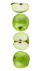 Wall Mural - Creative layout made from Green Apple on a transparent background. PNG.