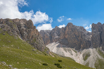 Canvas Print - Alp meadow high up in the mountains