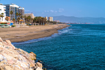 Wall Mural - Playa del Bajondillo Torremolinos beach Andalusia Costa del Sol Spain