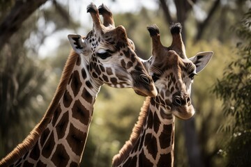 Poster - Picture of the reticulated giraffa camelopardalis. Generative AI