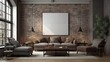 © RocknRoller Studios - Stylish Living Room. Modern Interior Design Background. Generative AI.