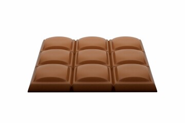 Wall Mural - 3D illustration of a chocolate bar isolated on a white background