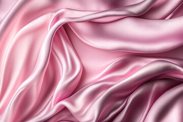 ai generated beautiful elegant pink soft silk satin fabric background with waves and folds