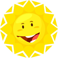 Wall Mural - Sun character with cute smile and happy face