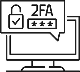 Leinwandbilder - Two factor authentication icon, 2FA verification