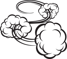 Wall Mural - Speed cloud cartoon motion, boom burst effect