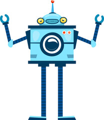 Aufkleber - Cute robot cartoon character with flexible arms