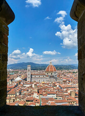 Wall Mural - Aerial view on the historical center of Florence, Italy