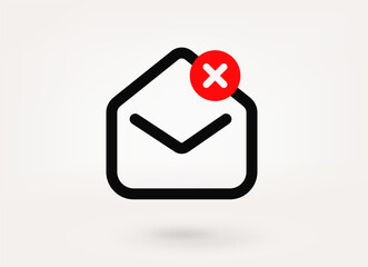 Aufkleber - Mail pictogram with ban mark. 3d vector icon