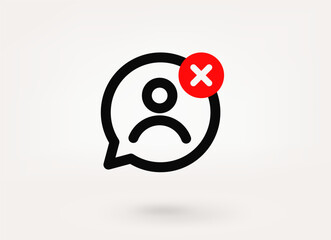 Aufkleber - Speech cloud pictogram with ban mark. 3d vector icon