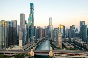 Sticker - Aerial view of the modern buildings in Navy Pier