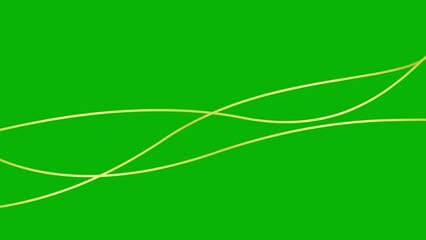 Wall Mural - Animated stripes. Three golden bars. Decorative lines. Waves gradually changes shape. Looped video. Flat vector illustration isolated on a green background.
