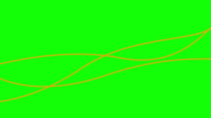 Wall Mural - Animated stripes. Three orange bars. Decorative lines. Waves gradually changes shape. Looped video. Flat vector illustration isolated on a green background.