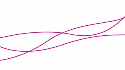 Wall Mural - Animated magenta stripes. Three pink bars. Decorative lines. Waves gradually changes shape. Looped video. Flat vector illustration isolated on a white background.