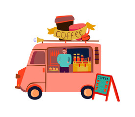 Poster - Flat Coffee Truck