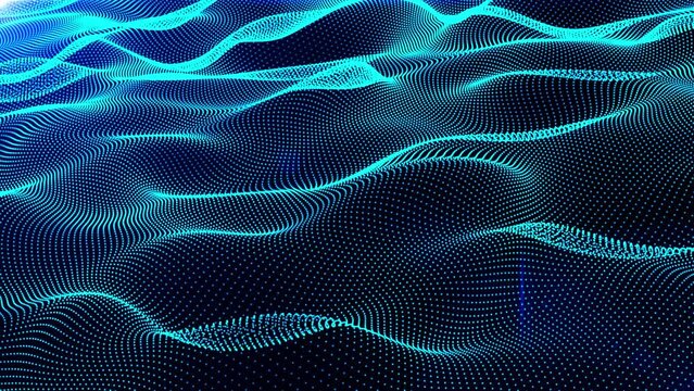 Wall Mural -  - blue space particle form, futuristic neon graphic Background, energy 3d abstract art element illustration, technology artificial intelligence, shape theme wallpaper animation