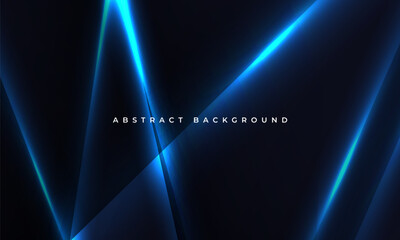 Leinwandbilder - Abstract dark blue background with geometric dynamic glowing diagonal lines. Modern trandy abstract blue background for business, corporate, brochure, banner, cover or poster. Vector illustration