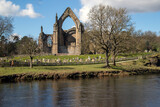 Fototapeta Tęcza - Bolton Abbey Ruins and River Wharfe Yorkshire