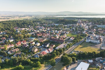 Wall Mural - aerial view of the Otmuchow town