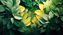 Lush Green Leaves Creating A Serene Backdrop. Generative AI