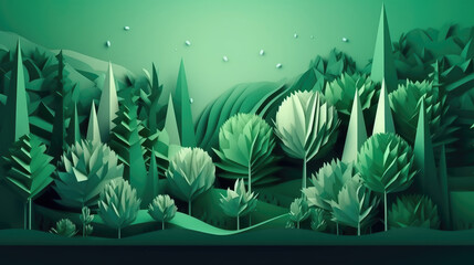 Wall Mural - A verdant oasis with a sea of greenery leaves. Generative AI