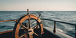 ship wheel and sea . generative ai