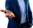 © vectorfusionart - Mid section of african american businessman holding an invisible object against white background