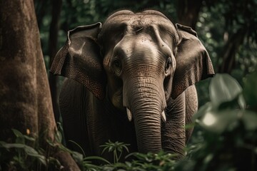 Poster - The Asian elephant is Asia's largest living land mammal. Generative AI