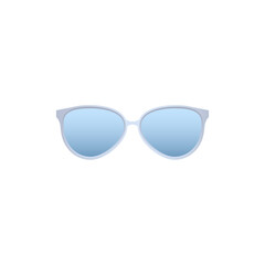 Poster - Blue modern sunglasses. Fashionable accessory to protect eyes from sun with stylish lenses and plastic vector frames.