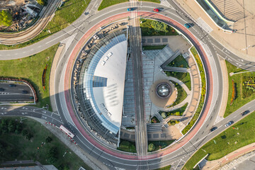 Canvas Print - Roundabout of General Jerzy Zietek in Katowice city, Silesia region of Poland