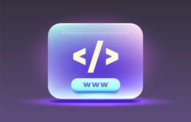 Wall Mural - webpage program code, browser frame info. vector illustration