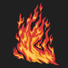 Sticker - fire torch colorful flat emblem