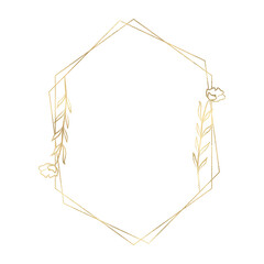 Sticker - Floral gold frame illustration