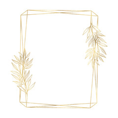 Wall Mural - Floral gold frame illustration