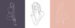 Woman vector lineart illustration. Elegant Feminine Beauty Logo. Woman Line Art Minimalist Logo. One Line style drawing.