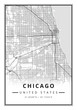 Street map art of Chicago city in USA - United States of America - America