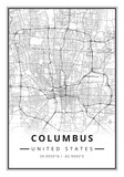 Fototapeta Na drzwi - Street map art of Columbus city in USA - United States of America - America
