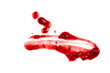 Sweet red berry jam, sauce as abstract smear stain isolated on white background, clipping path, top view