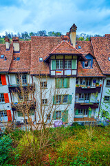 Wall Mural - Residential houses in Matte district of Bern, Switzerland